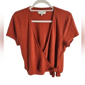 Madewell Women's Rust Wrap Blouse